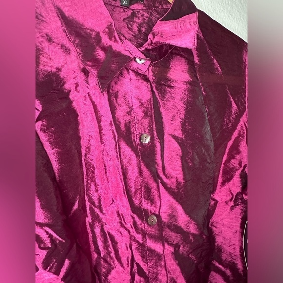 New With Tags Karen Kane Optic 3/4 Sleeve Button Down Shirt Women’s Size XL - Picture 4 of 9